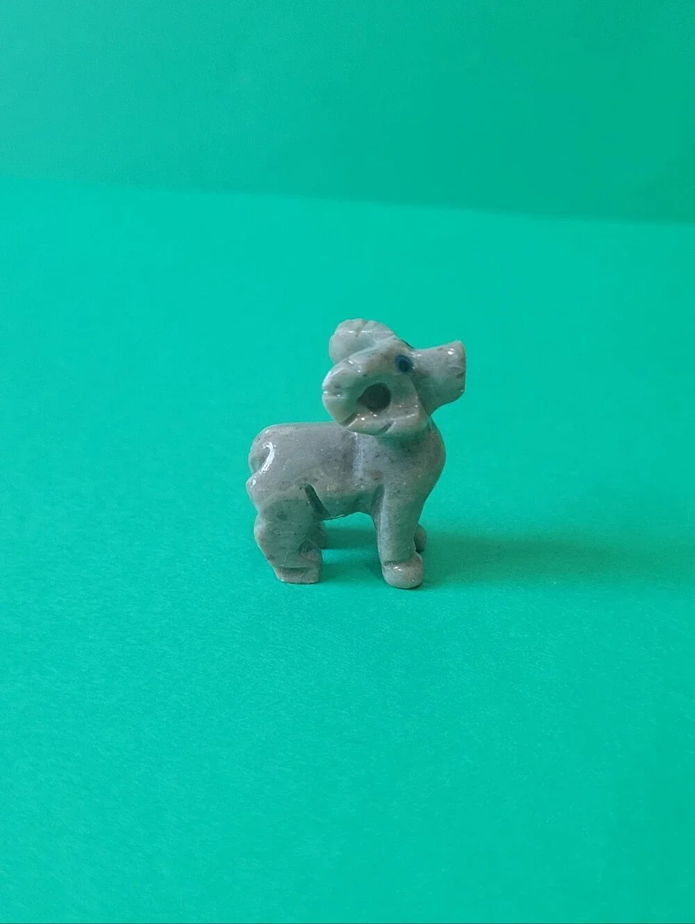Grey BIGHORN SHEEP RAM figurine gem stone gemstone SOAPSTONE love rams 1